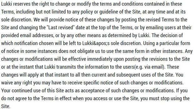notificación de cambios en lukki.io
