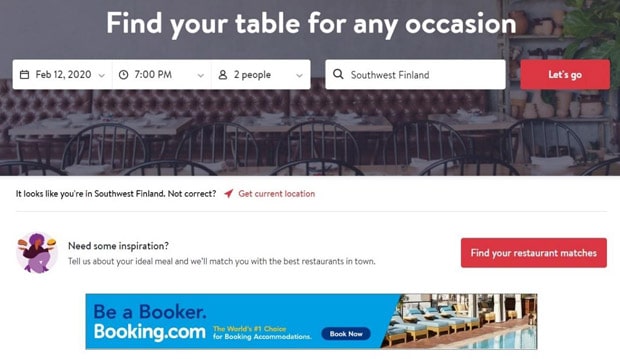 booking.com reservas de mesa