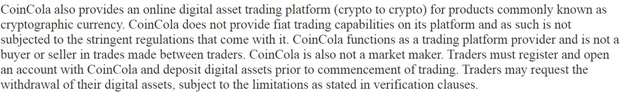 CoinCola compra y venta de criptodivisas