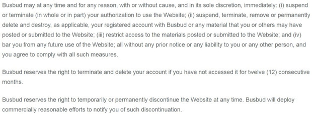 busbud.com bloquea el acceso al sitio