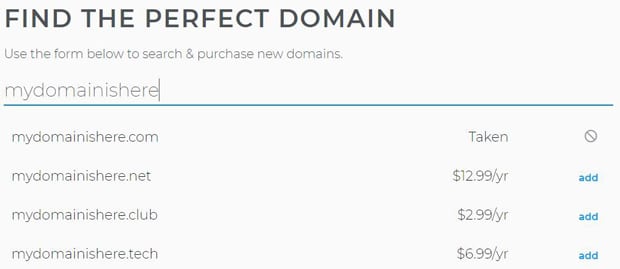 Registro del nombre de dominio de Domain.com
