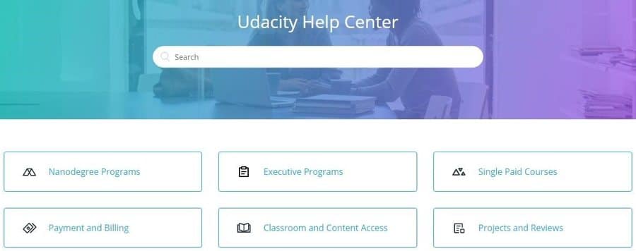 Servicio de atención al cliente de udacity.com