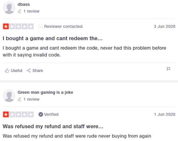 Comentarios de Green Man Gaming