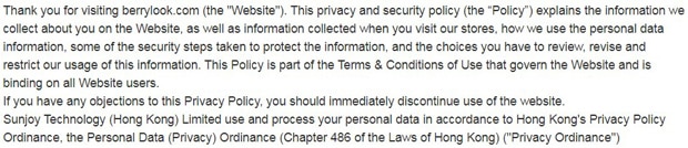 política de privacidad de berrylook.com