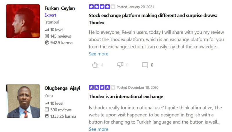 Comentarios sobre Thodex
