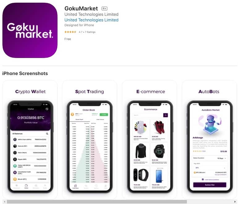 Aplicación móvil de gokumarket.com