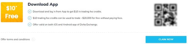 bonificación de delta.exchange por descargar la aplicación
