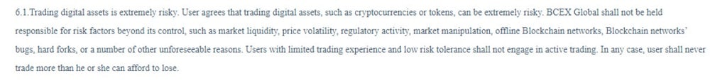 bcex.online trading risks