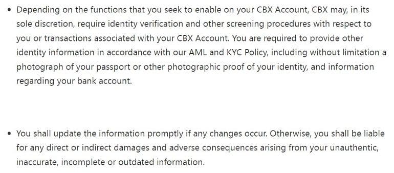 Cambios en la información personal de CBC