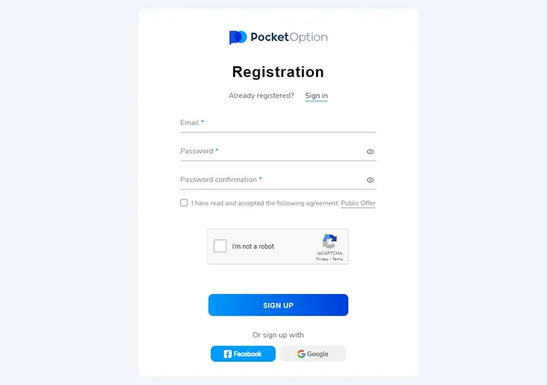 pocketoption.com registro en línea
